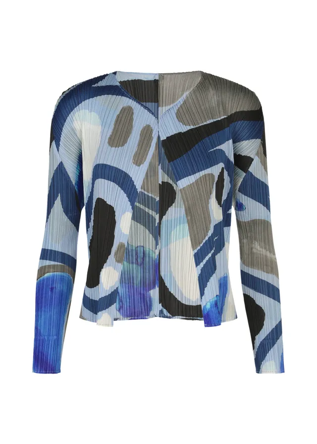 Pleats Please Issey Miyake Roll vzorovaný kardigan multi