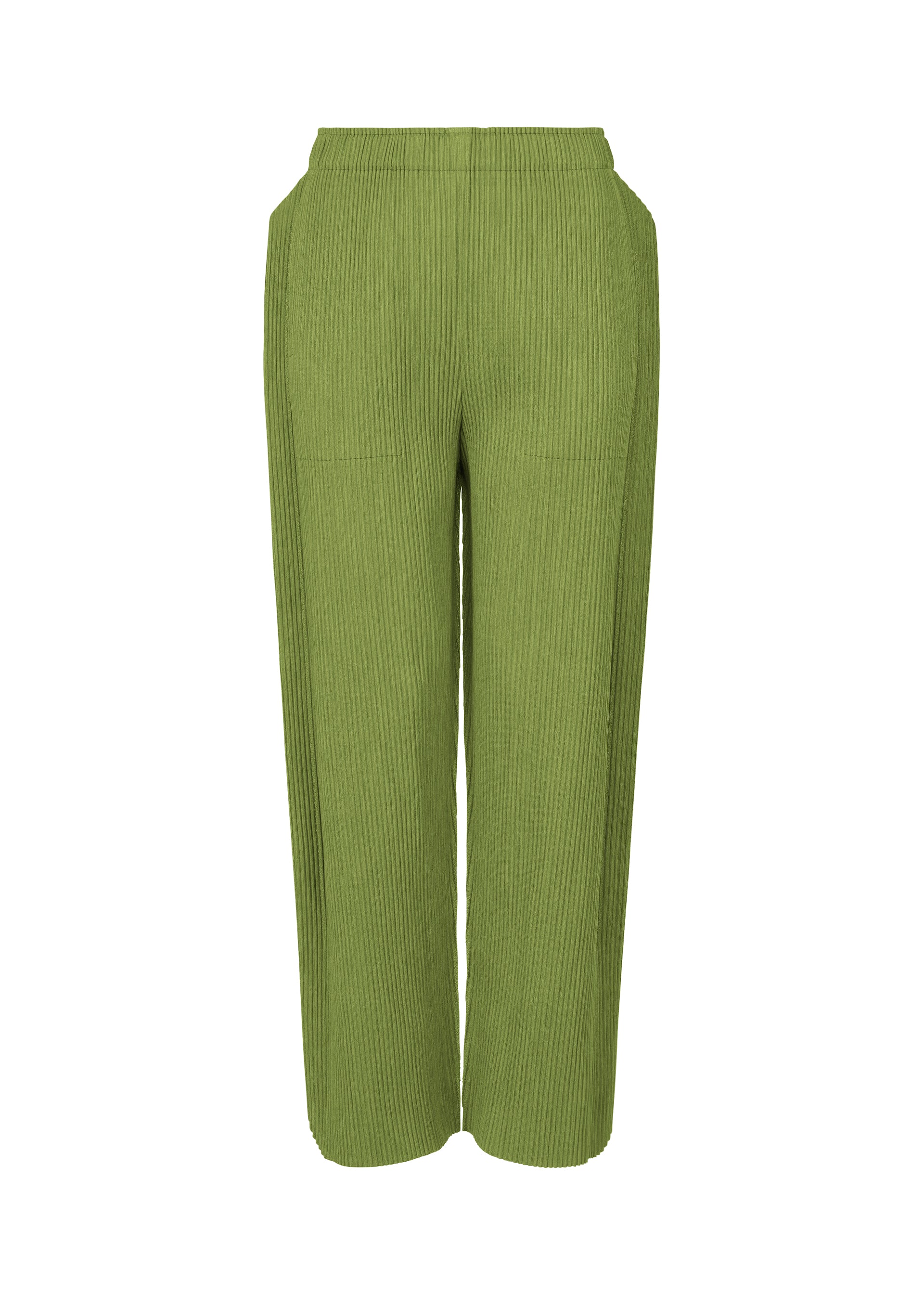 Issey Miyake Mix Fine Knit Pleats kalhoty žluté