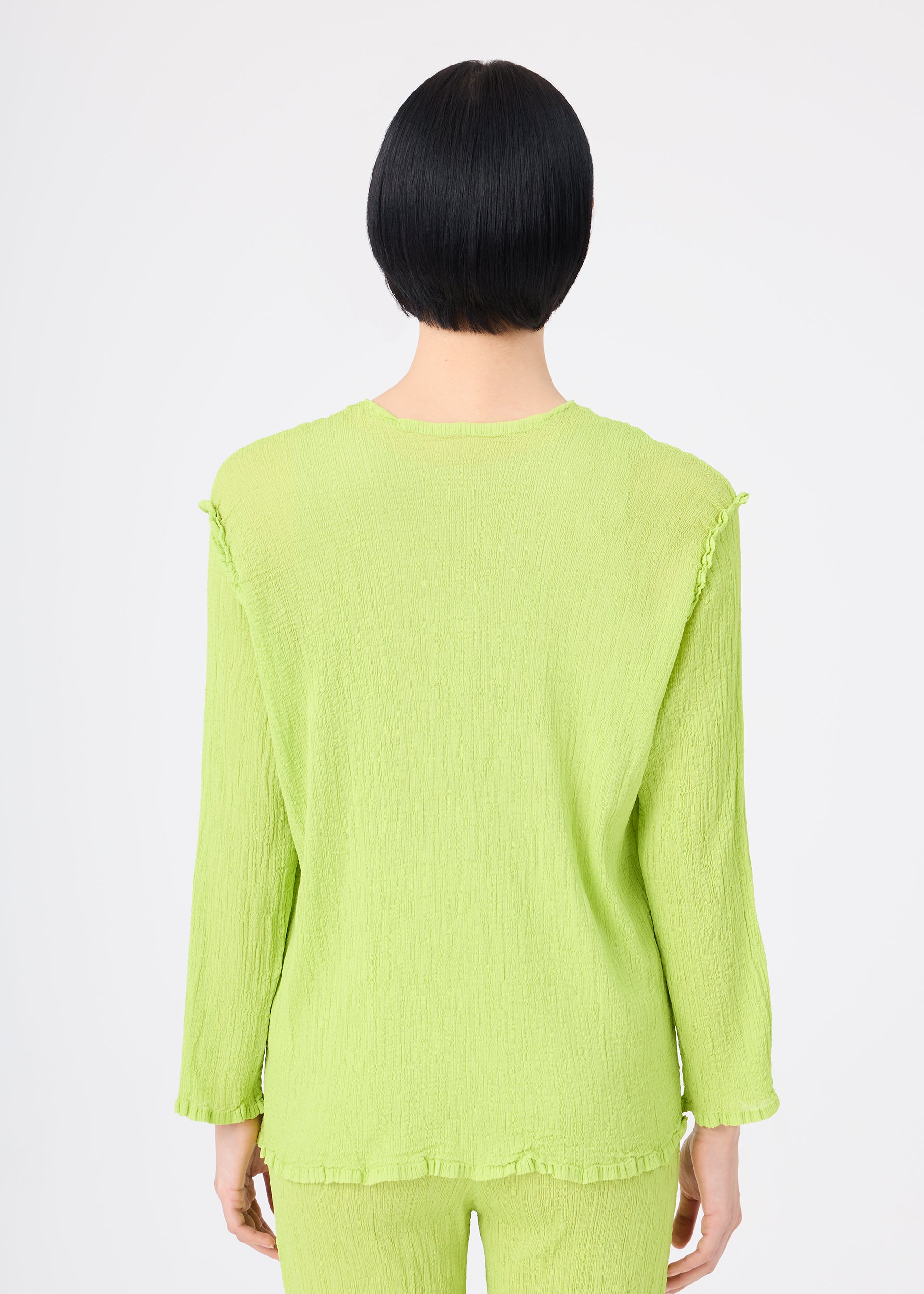 Issey Miyake See-Through Crepe kardigan černý krešovaný