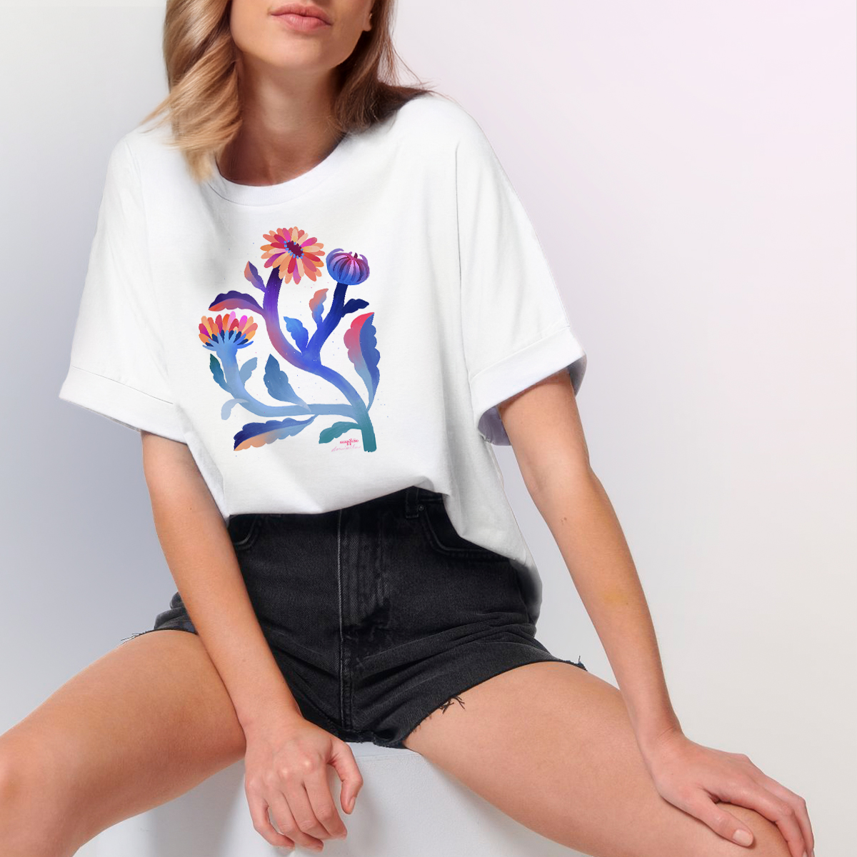 Magifešn Kimono bio tričko Měsíček oversized