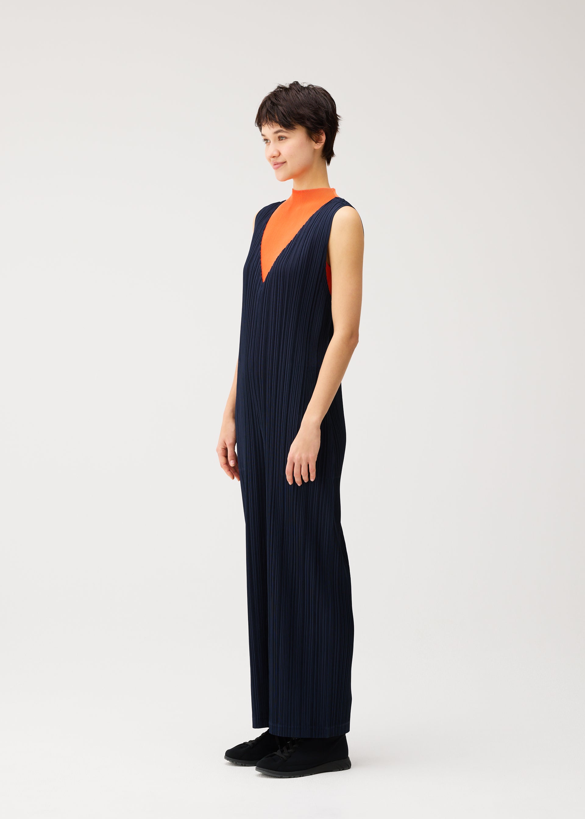 Issey Miyake Pleats Please Thicker Bottoms 2 overal charcoal silný úplet