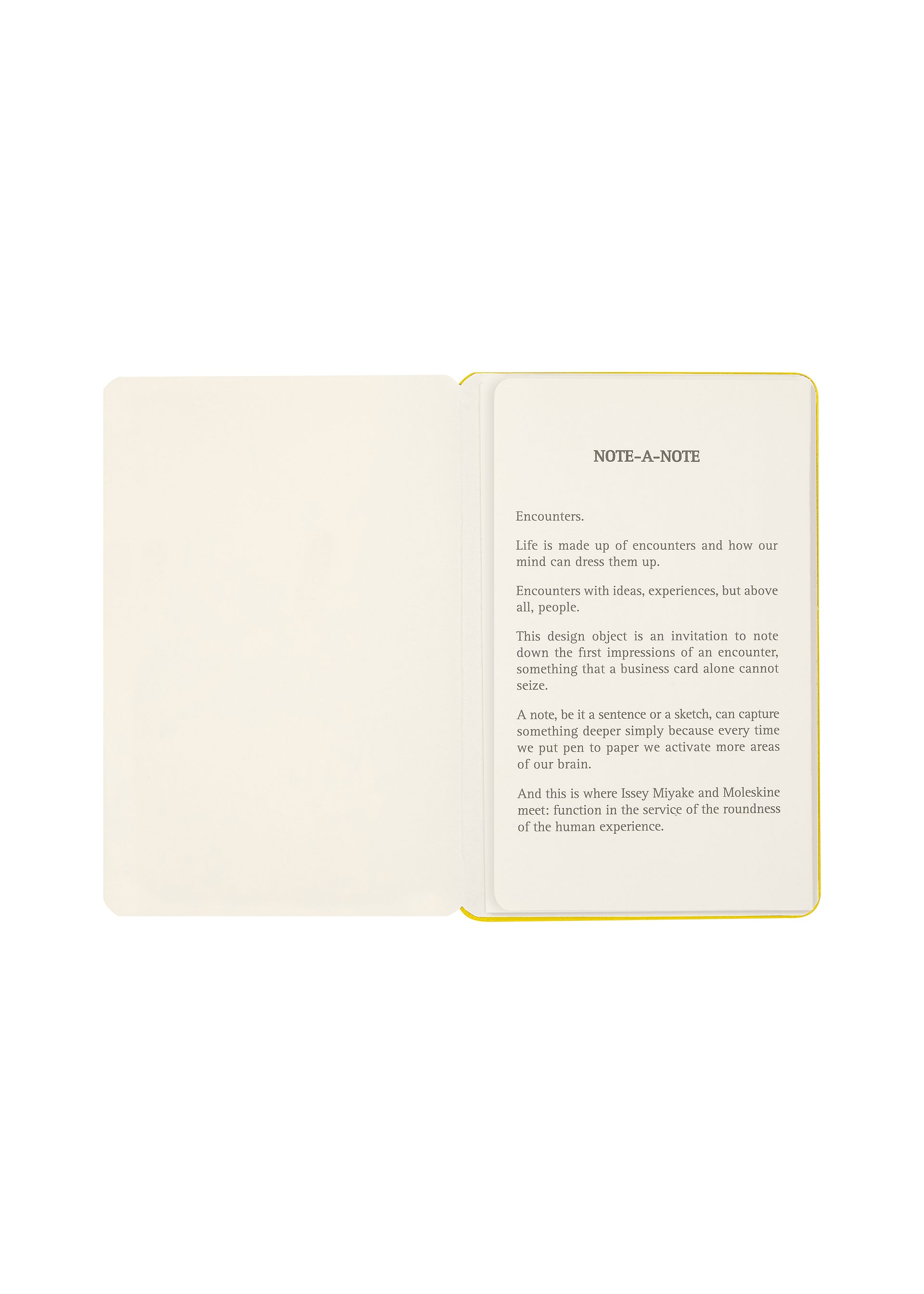 Issey Miyake NOTE-A-NOTE zápisník žlutý Moleskine karty
