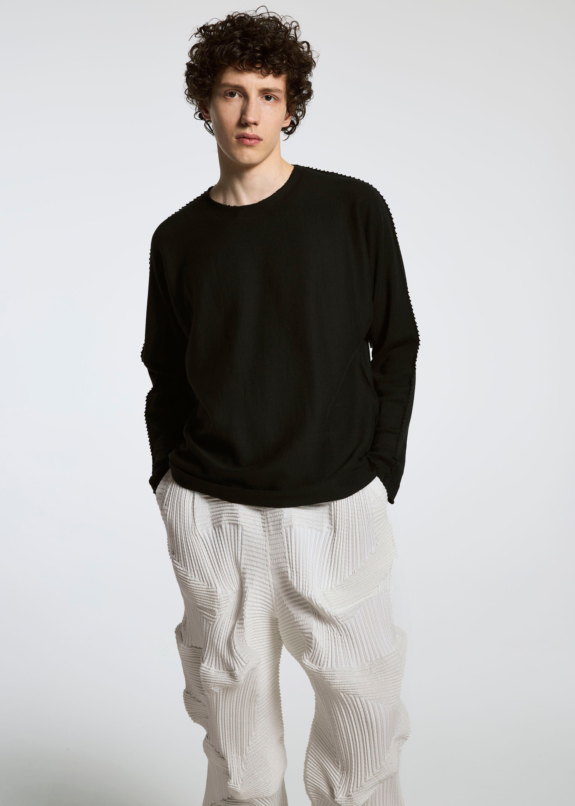 Issey Miyake Type-O 020 kalhoty bílá strečové