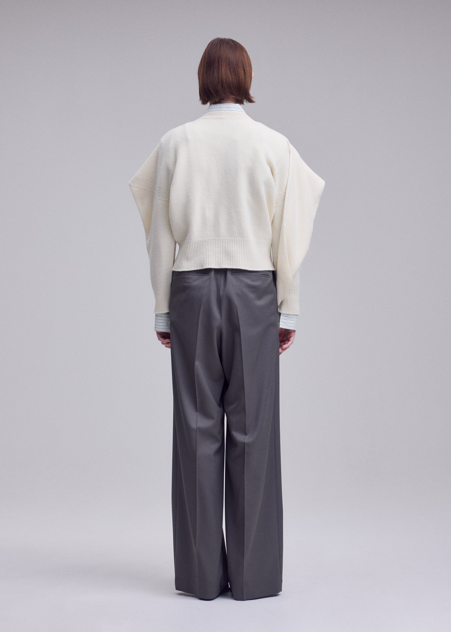 Issey Miyake O Knit vlněný svetr off-white 2