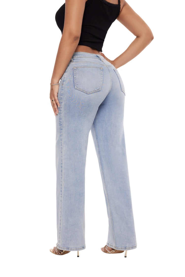 Norielle dámské džíny wide leg světle modré