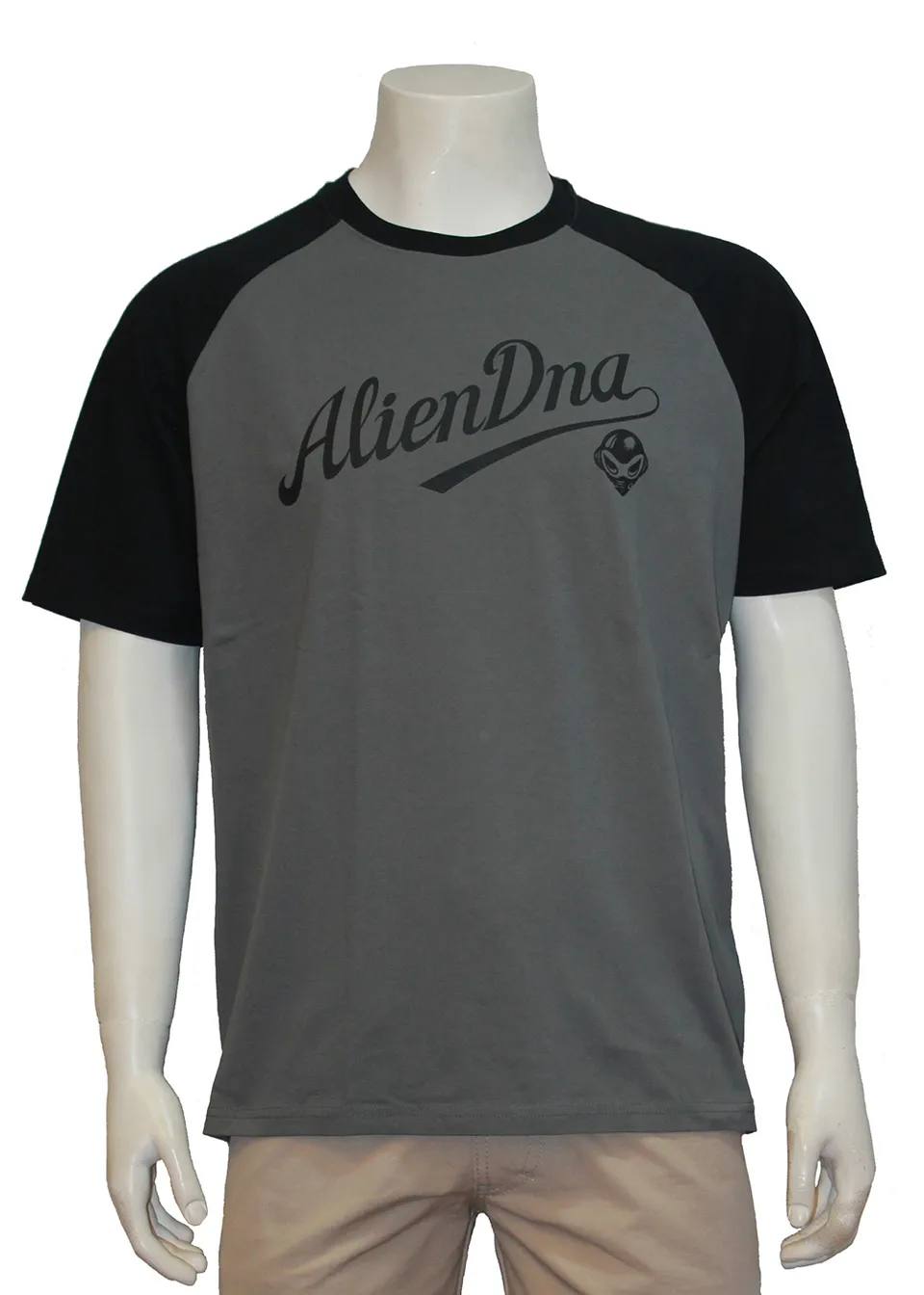 Alien DNA Vinyl Riders baseball tričko šedo černé