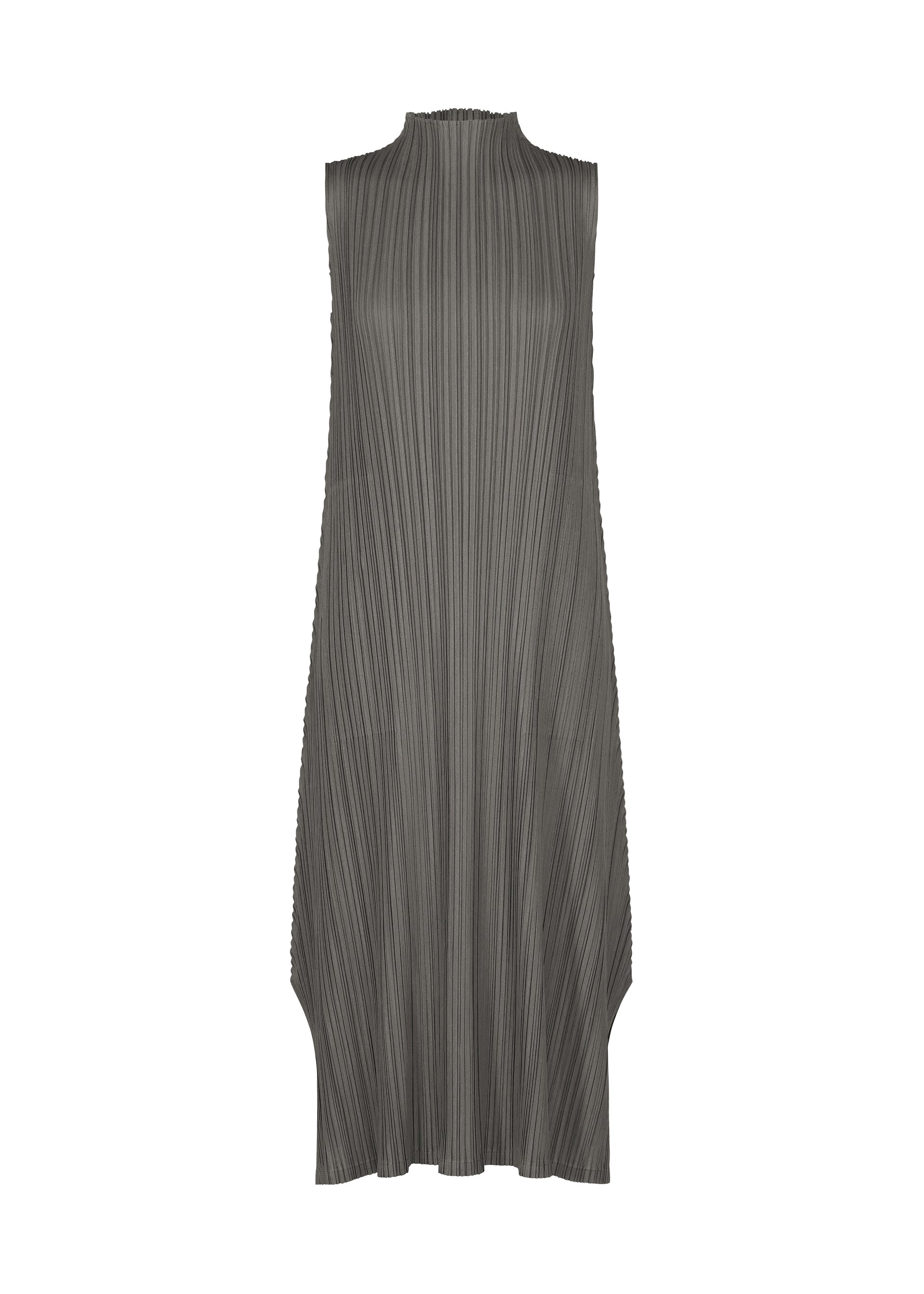 Issey Miyake Mellow Pleats šaty bez rukávů černá s rolákem