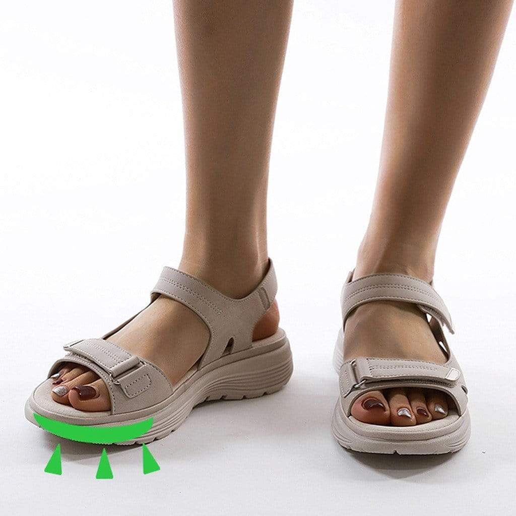 Norielle komfortní sandály na zip béžové platforma