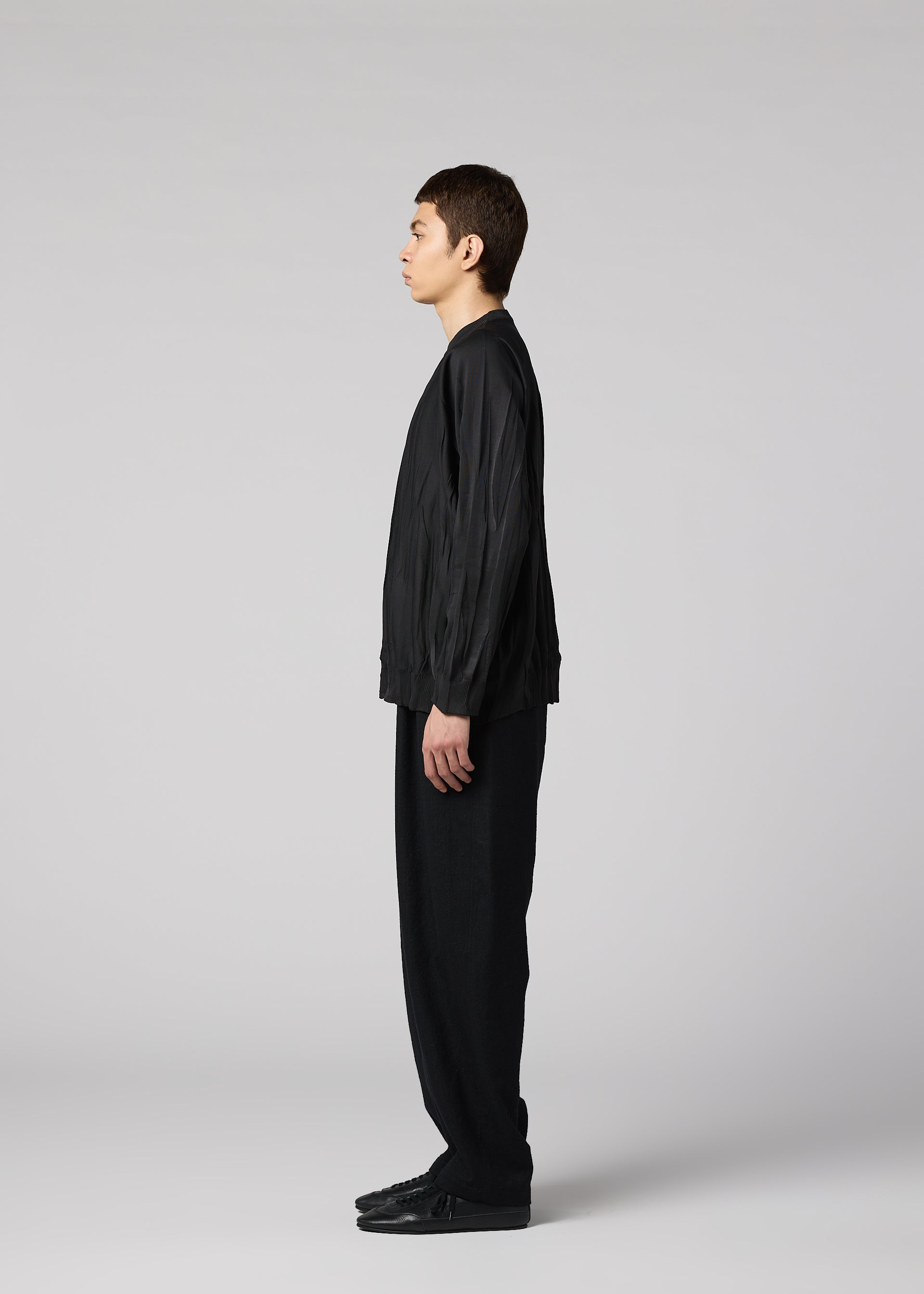 Issey Miyake Ripple Knit svetr černá vel. 3 bezešvý