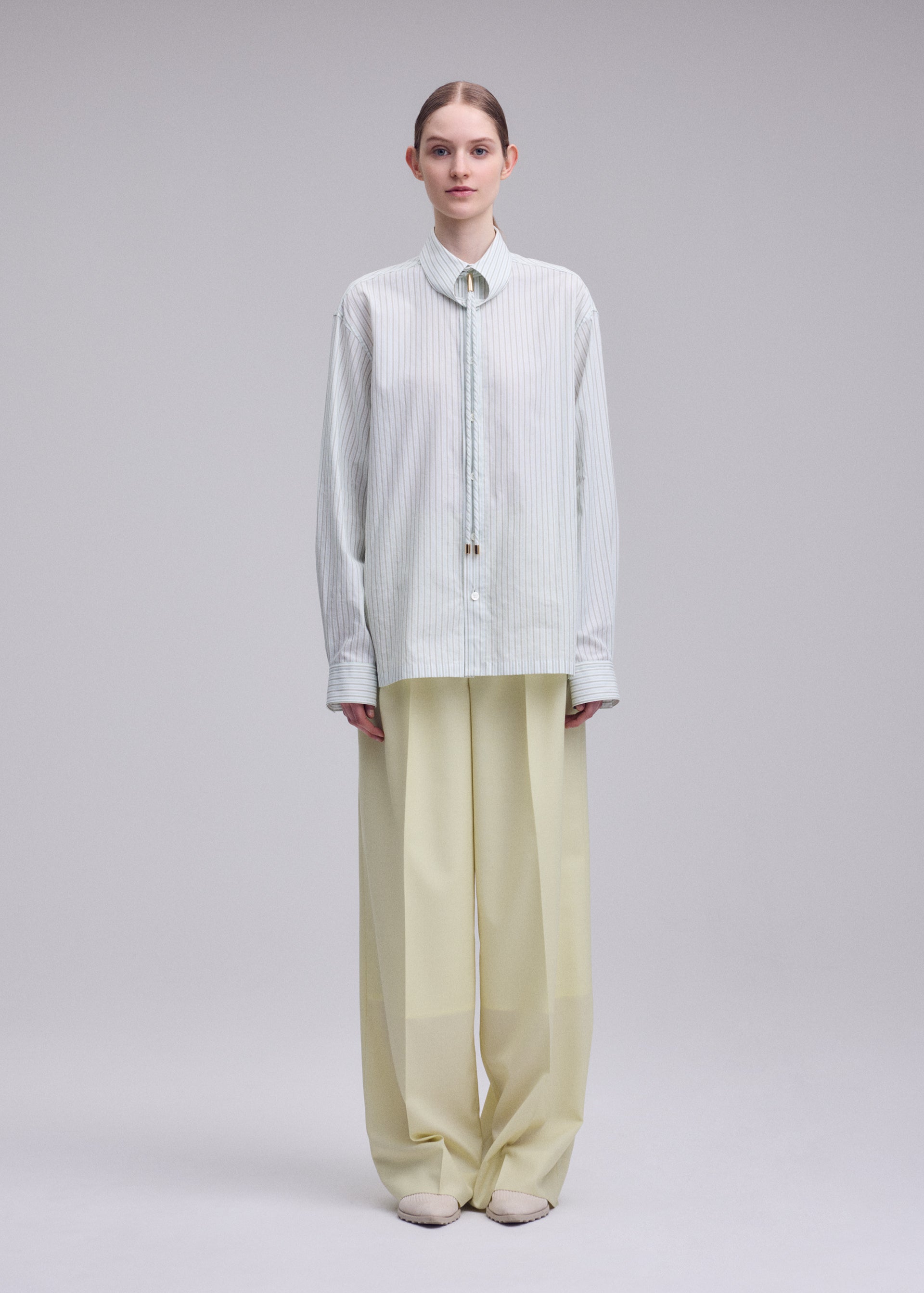 Issey Miyake Monsieur Shirt Dobby Stripe košile bílá bavlněná