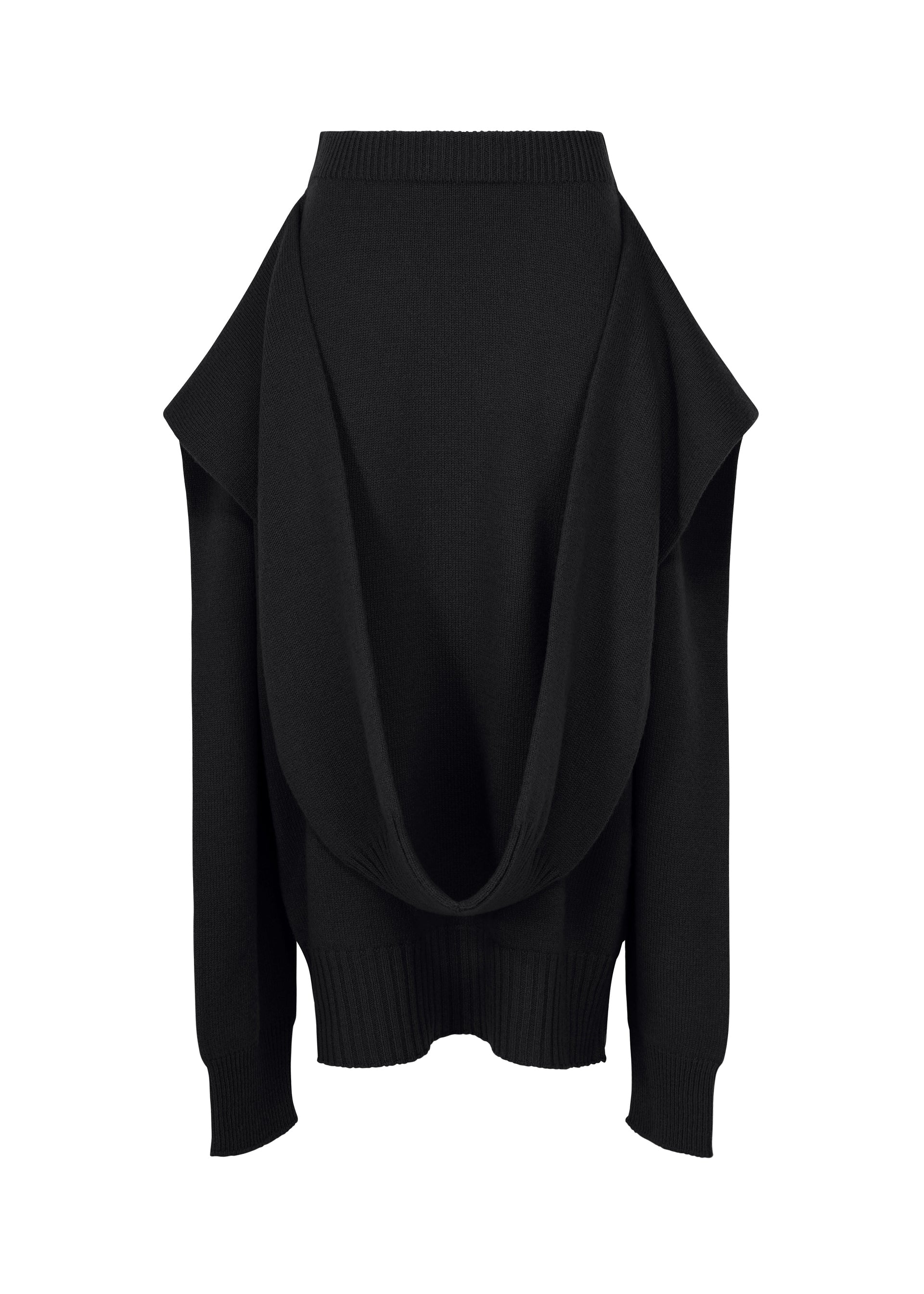 Issey Miyake O Knit sukně off-white vlněná