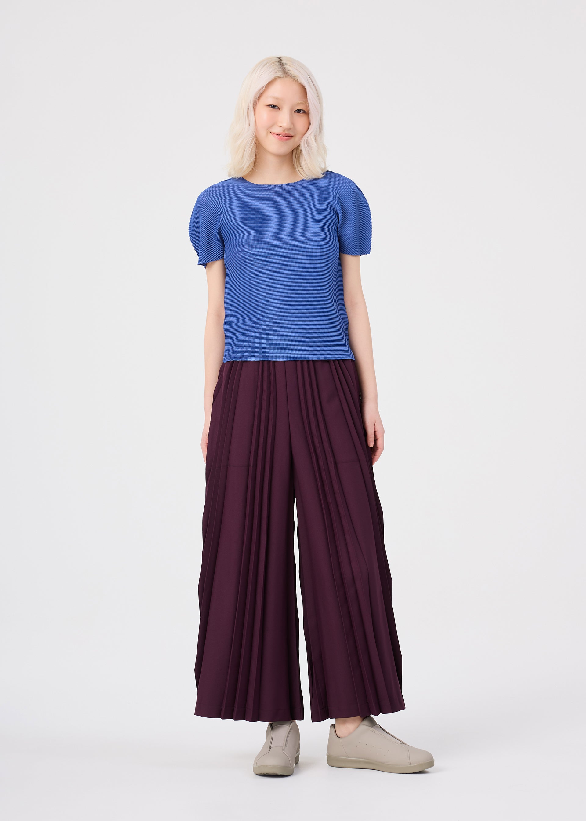Issey Miyake Tower Pleats Bottom kalhoty černé široké