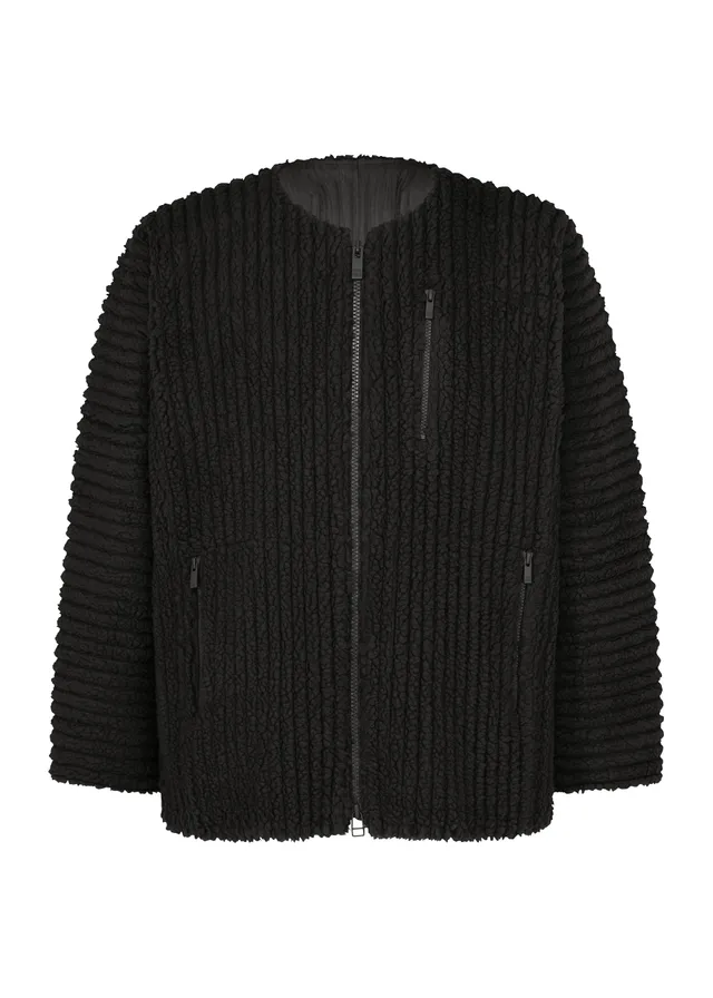 Homme Plissé Issey Miyake Fleece Pleats bunda černá