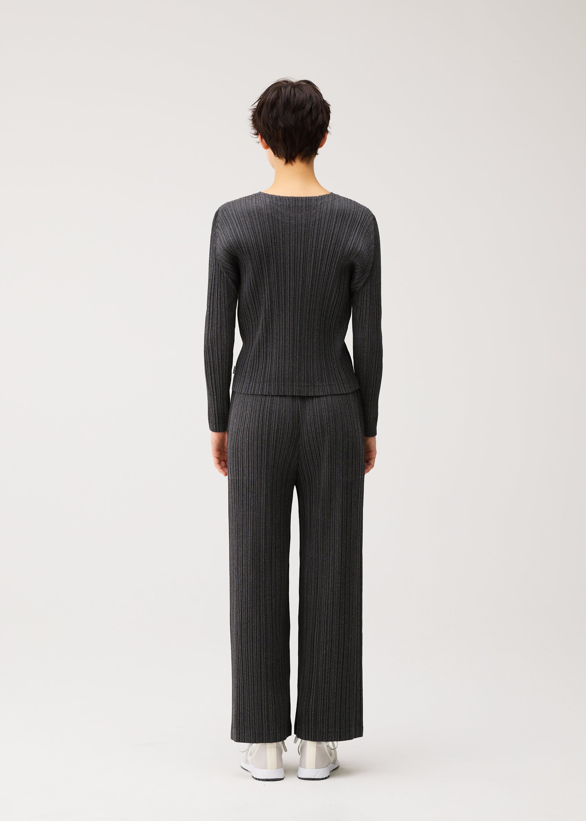 Issey Miyake Pleats Please Cotton Denim top černý s rukávem