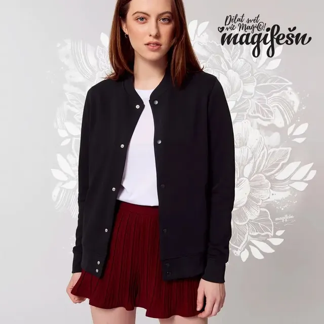 Magifešn XX Pivoňky mikina bomber bílá