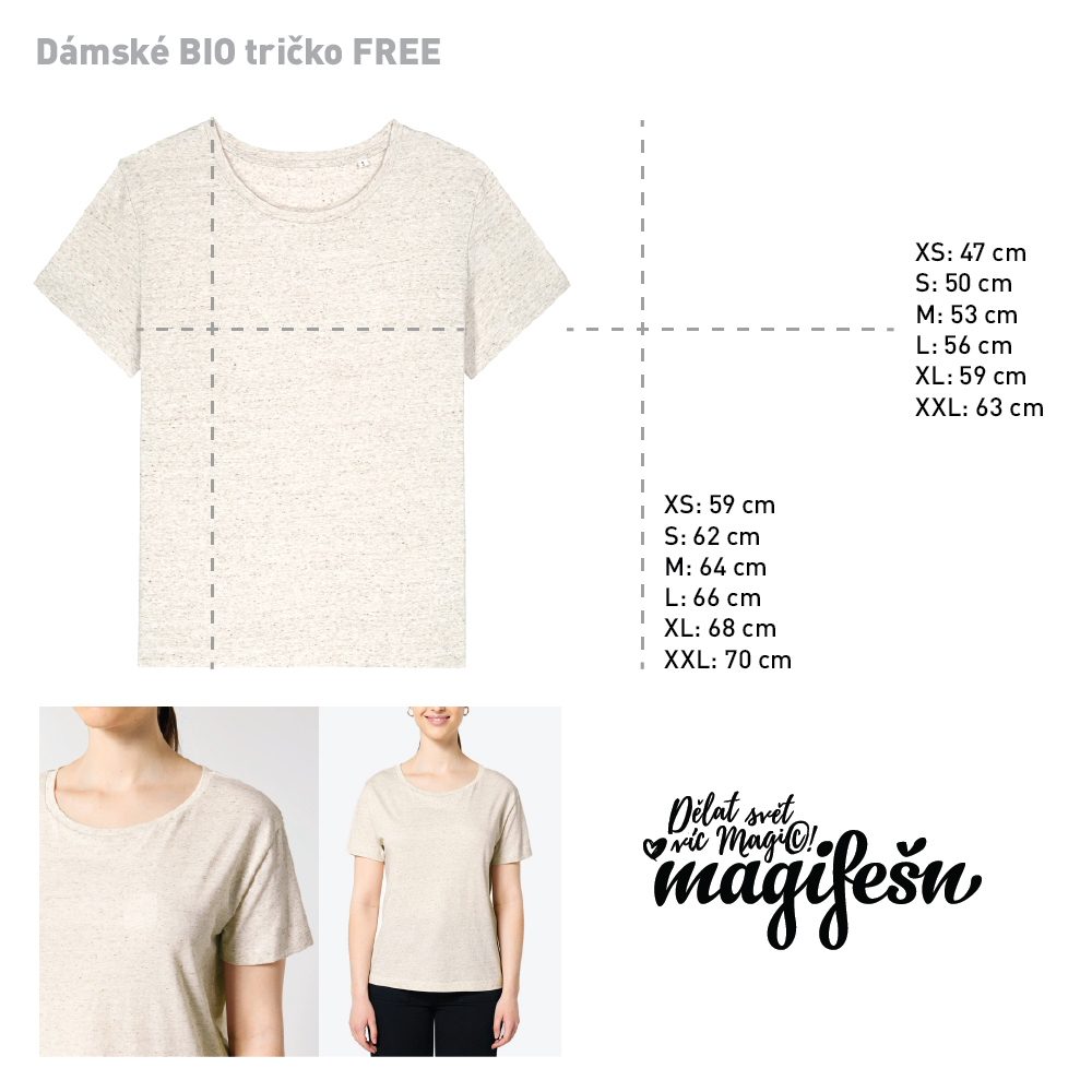 Magifešn BIO tričko FREE Jsem víla vole růžová volné