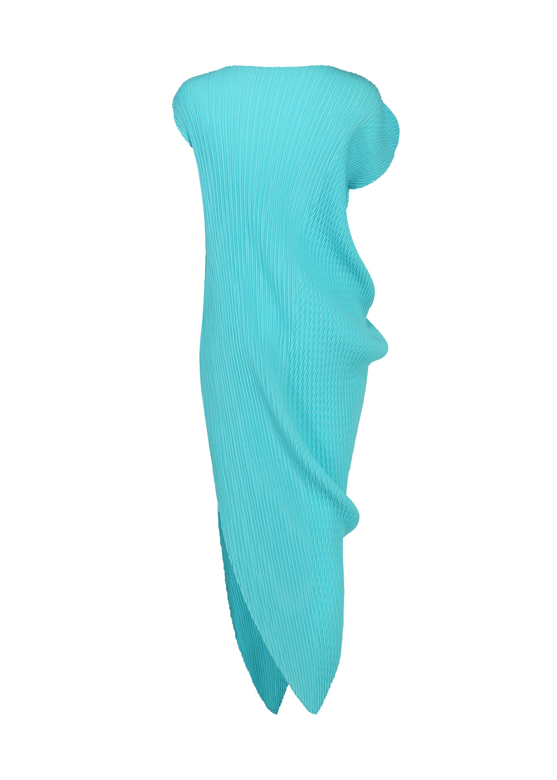 Issey Miyake Leaf Pleats šaty off-white kulatý výstřih