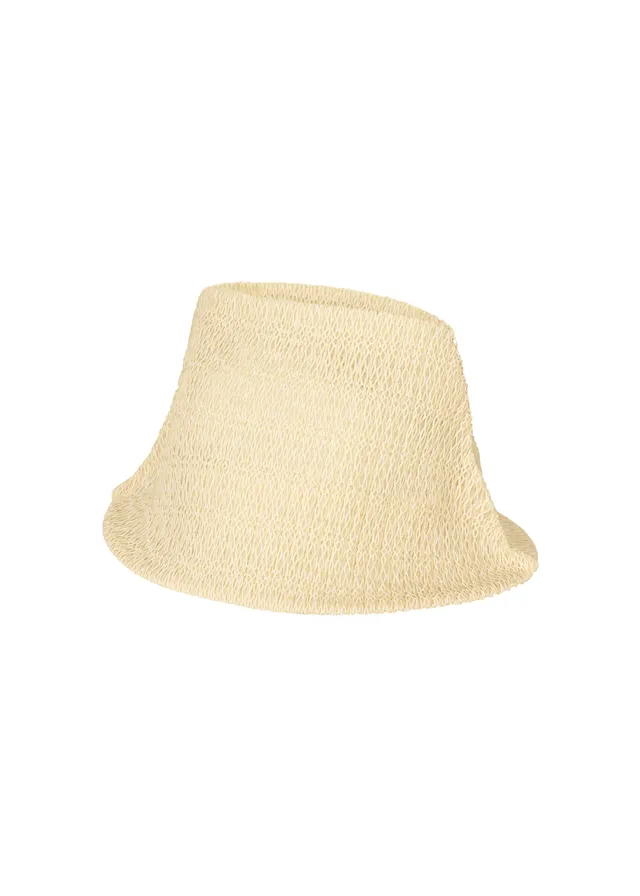 Issey Miyake Mesh Pleats klobouk bílý