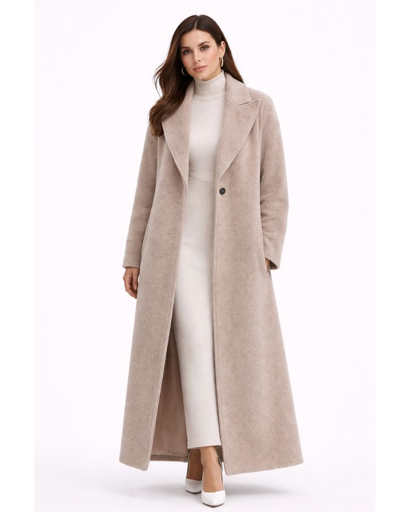 Norielle minimalistický dlouhý kabát černý elegantní