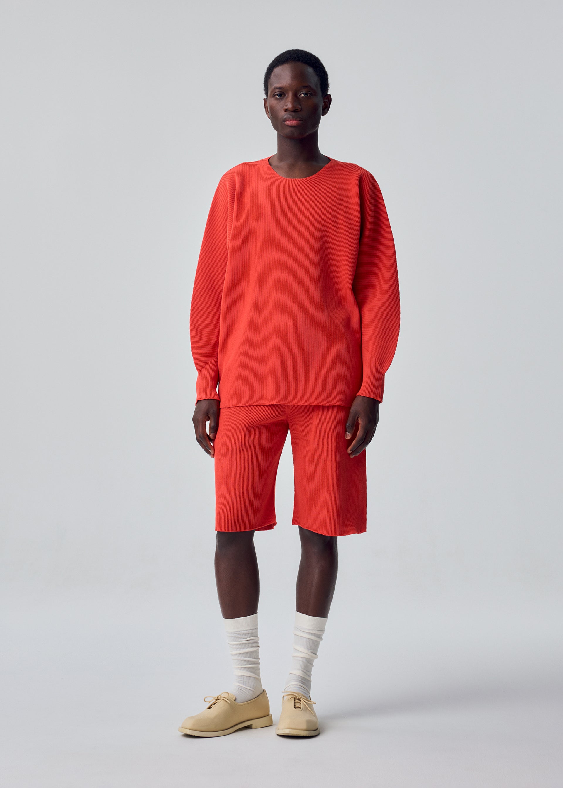 Issey Miyake Basic Knit triko světle šedá dlouhý rukáv