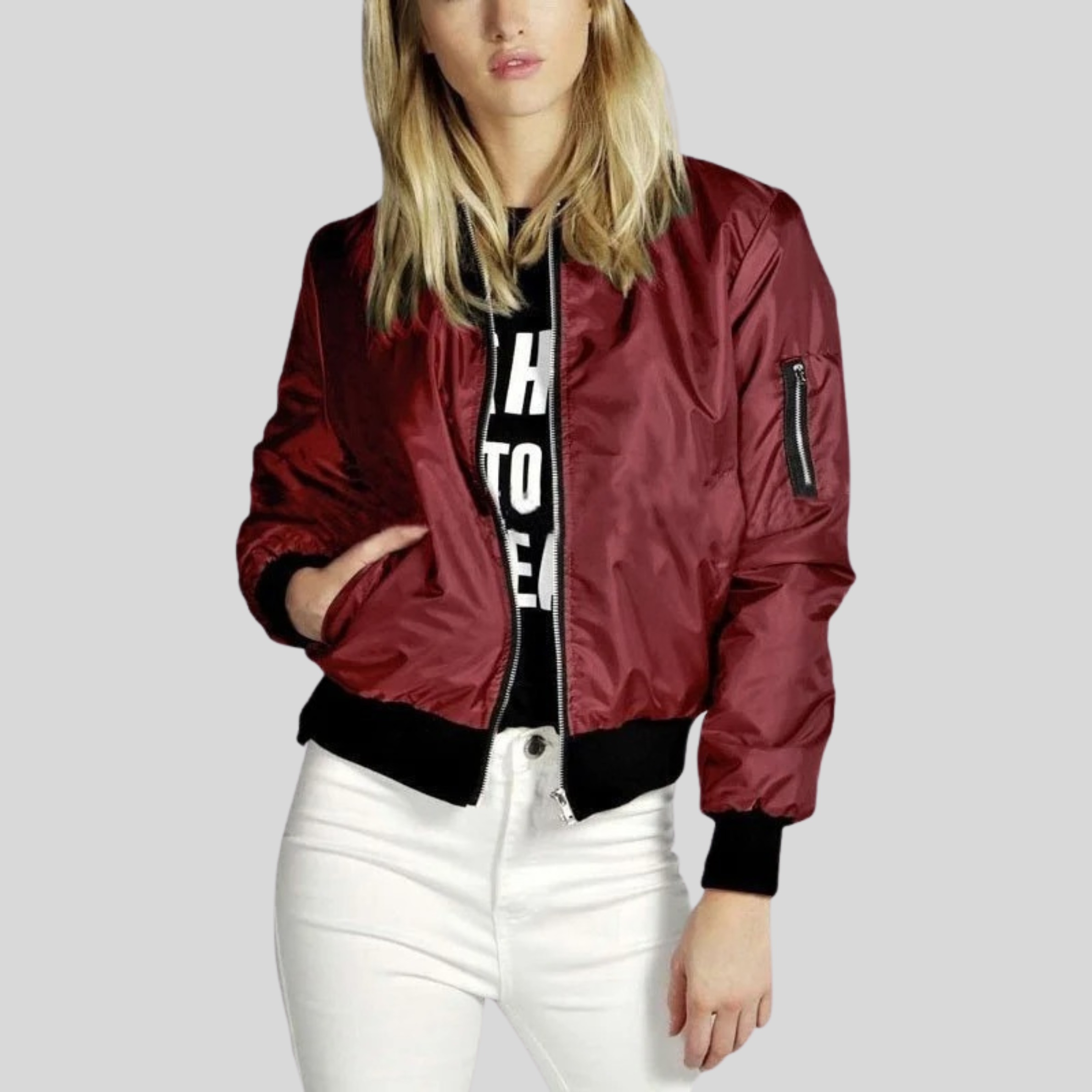 Norielle bomber bunda dámská černá krátký střih