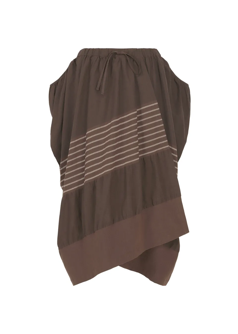 Issey Miyake Collage Stretch II sukně hnědá pruhovaná