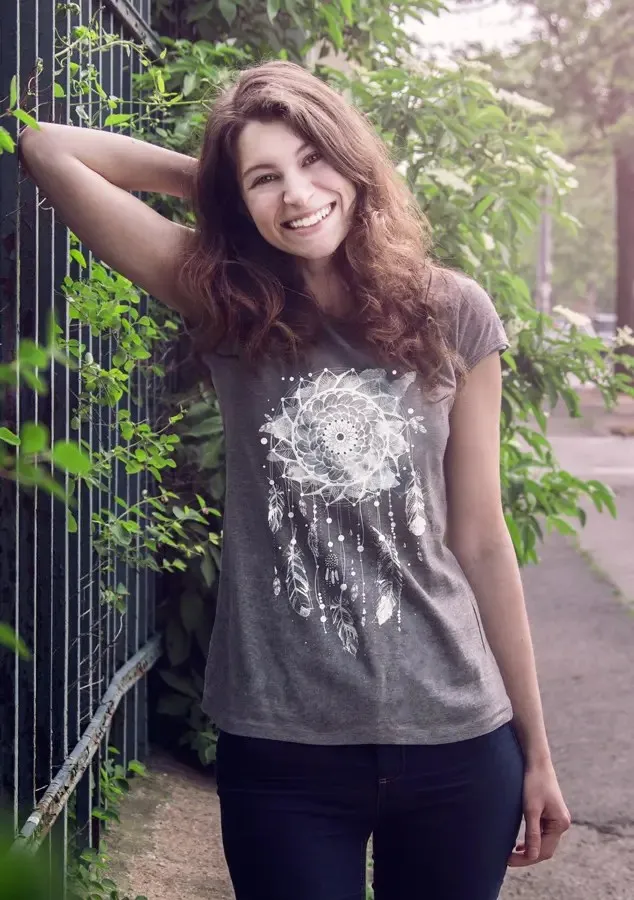 Magifešn XX Dreamcatcher tričko bílé biobavlna