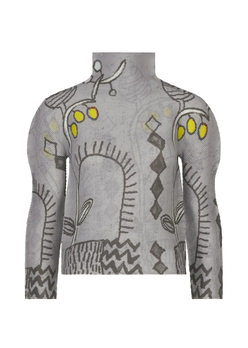Issey Miyake PLANT top gray-hued plisovaný