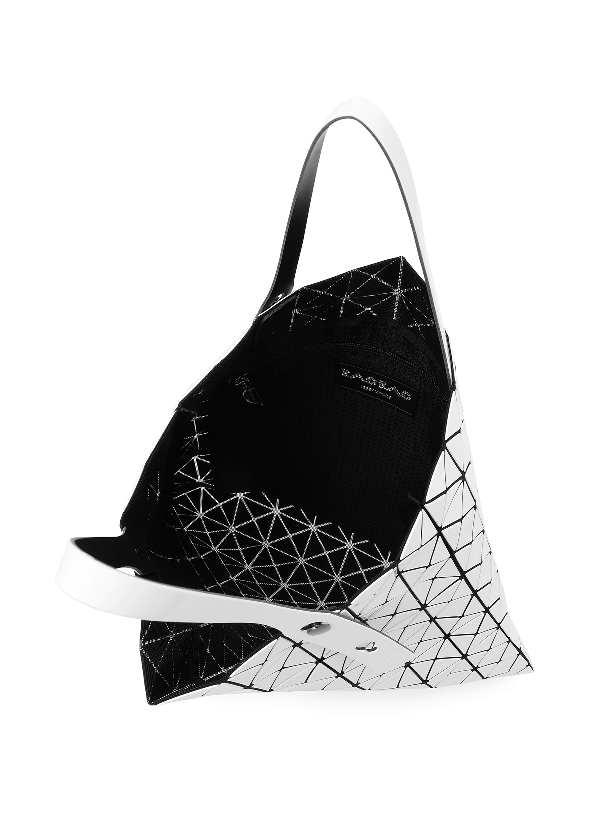 Issey Miyake Prism tote kabelka bílá lesklá