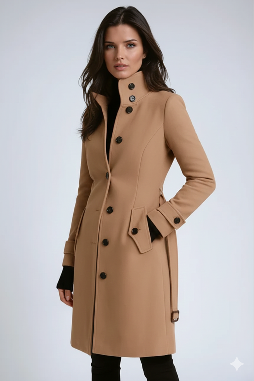 Norielle projmutý dlouhý kabát černý elegantní
