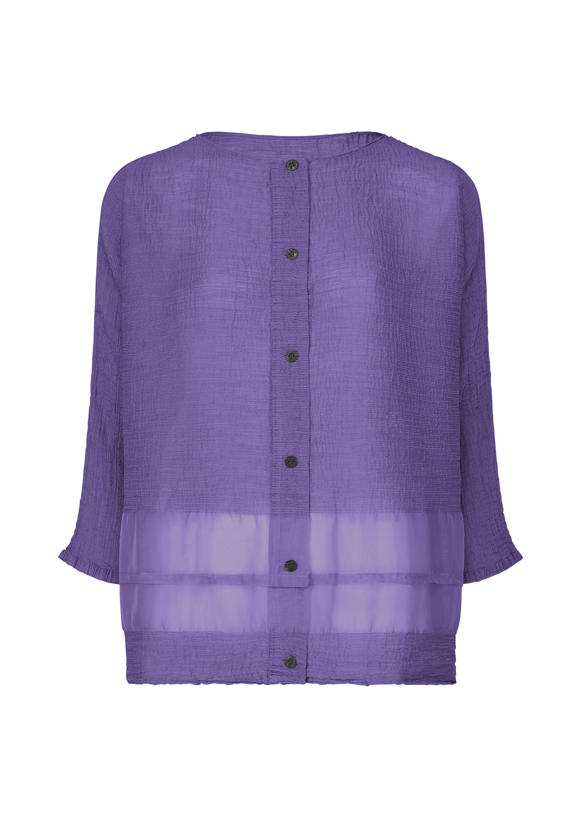 Issey Miyake Sheer See-Through Crepe kardigan černý