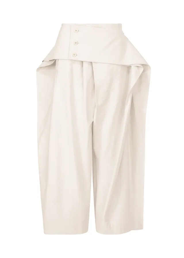Issey Miyake Grainy kalhoty OFF-WHITE strečové