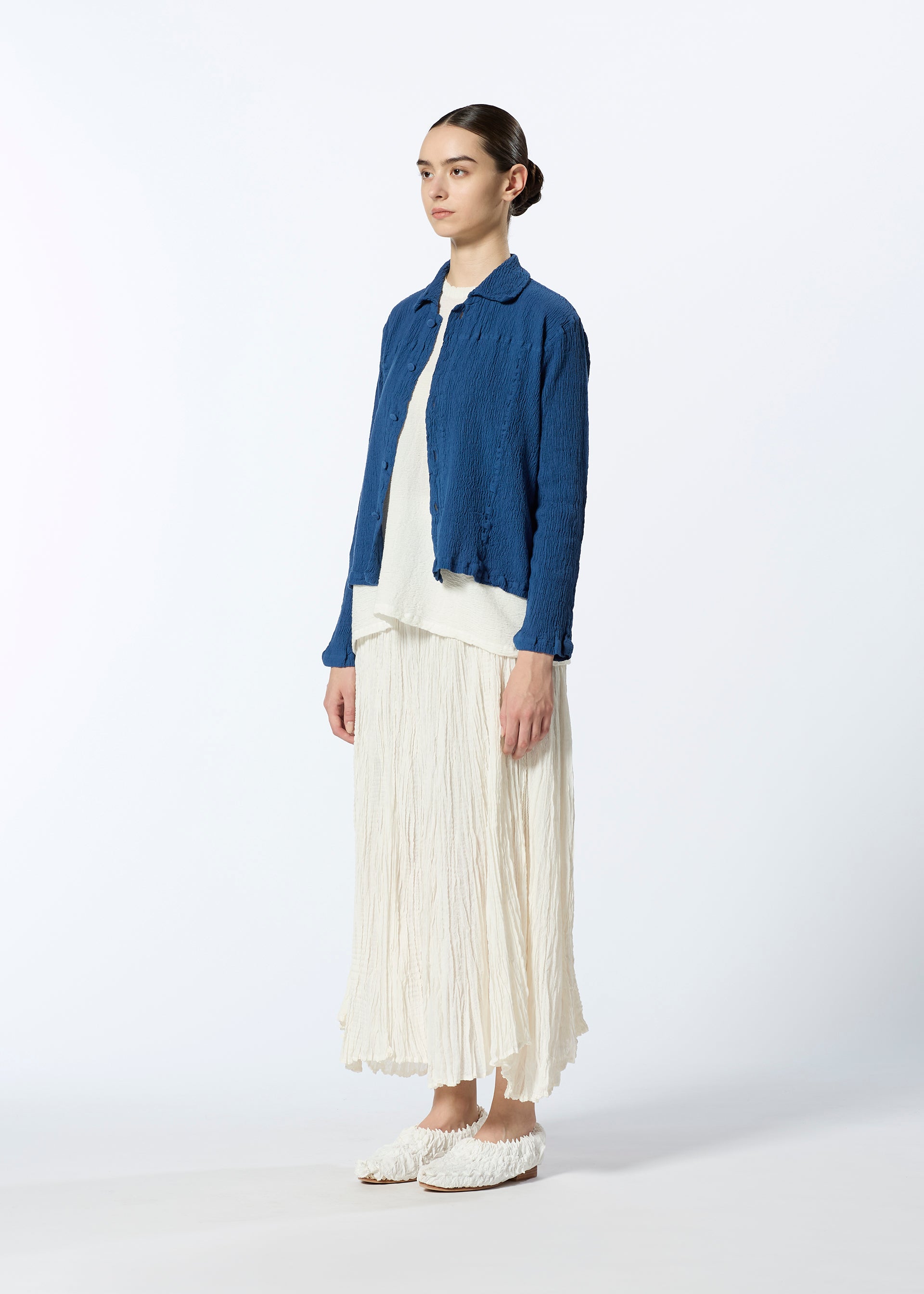 Issey Miyake Kyo Chijimi 2Way kardigan bílý