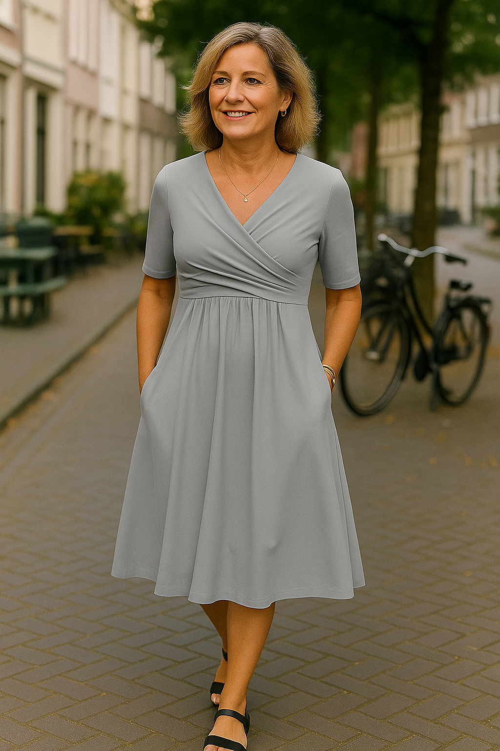 Norielle dámské zavinovací midi šaty červené M