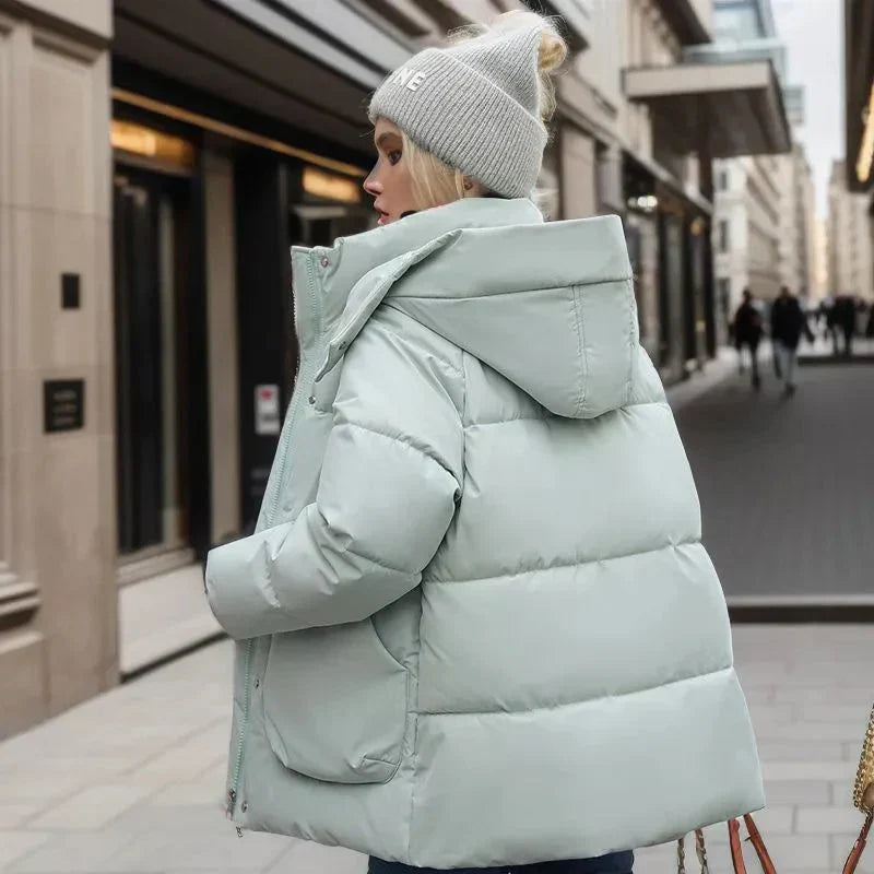 Norielle oversize prošívaná zimní bunda béžová teplá