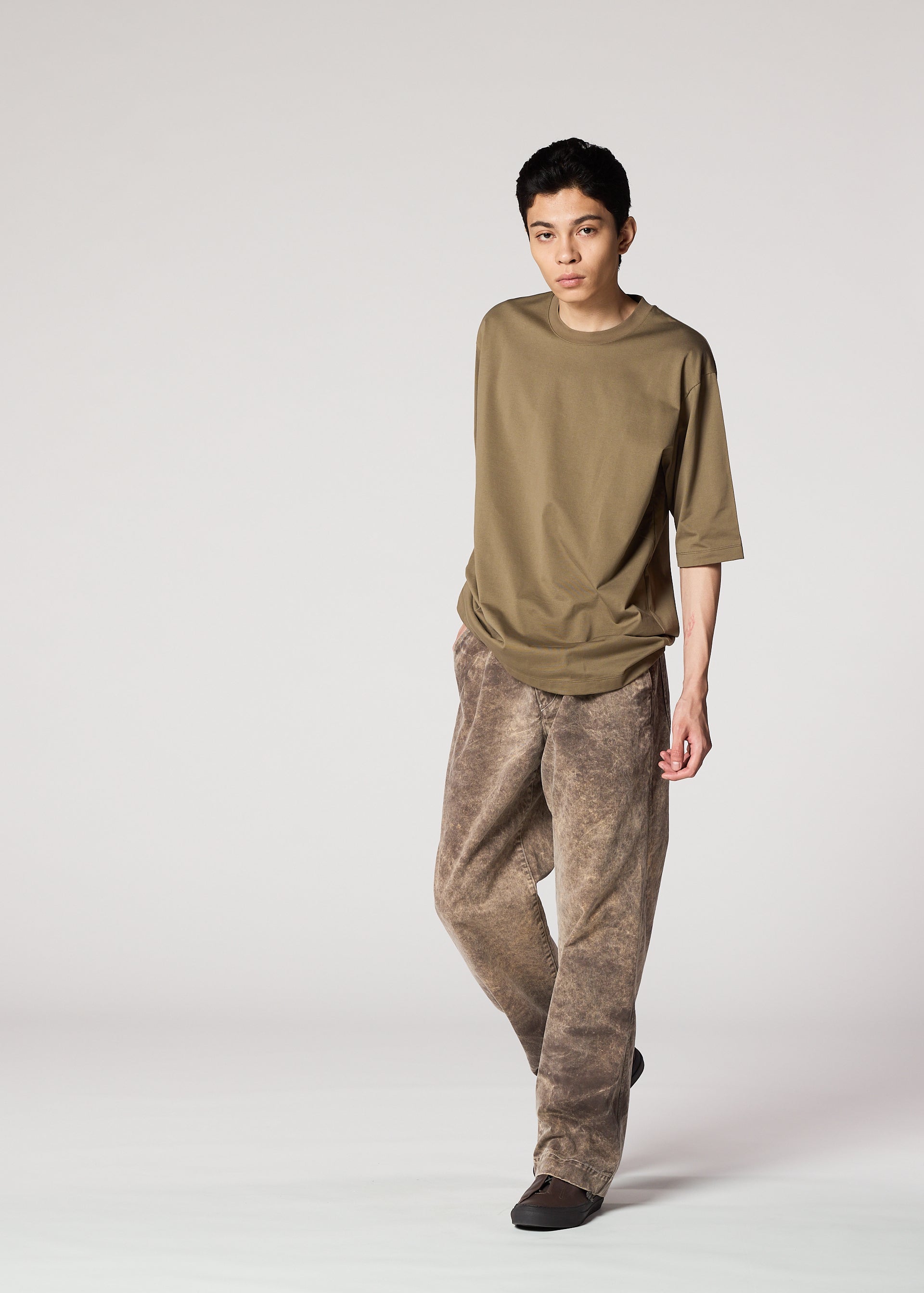Issey Miyake Elements kalhoty černé bavlněné