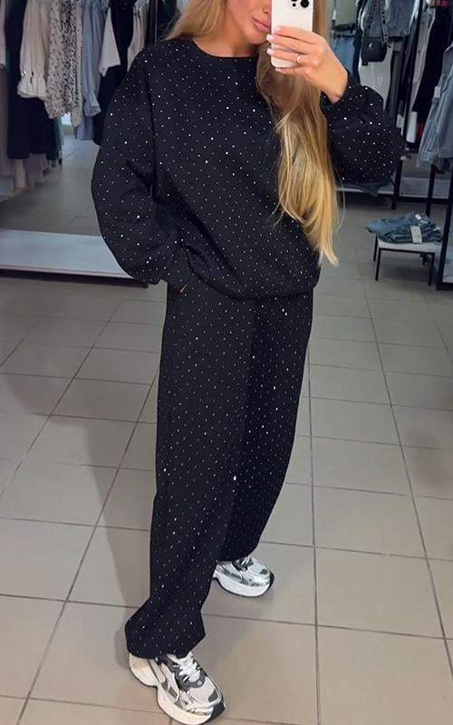Norielle tepláková souprava s flitry černá 2dílná
