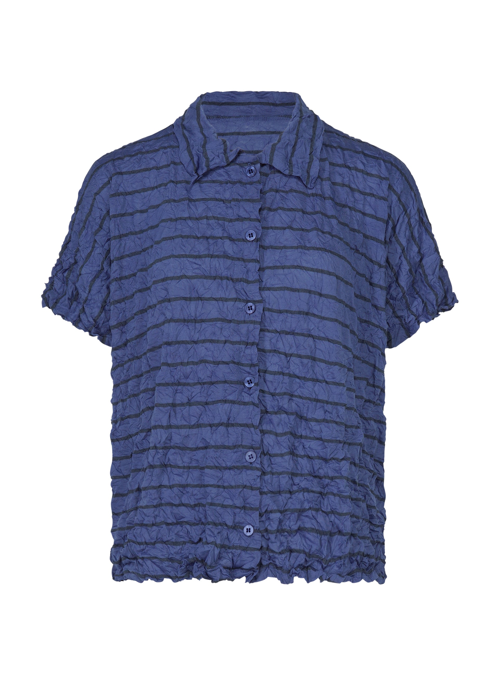 me Issey Miyake Stripe Meringue polokošile šedá