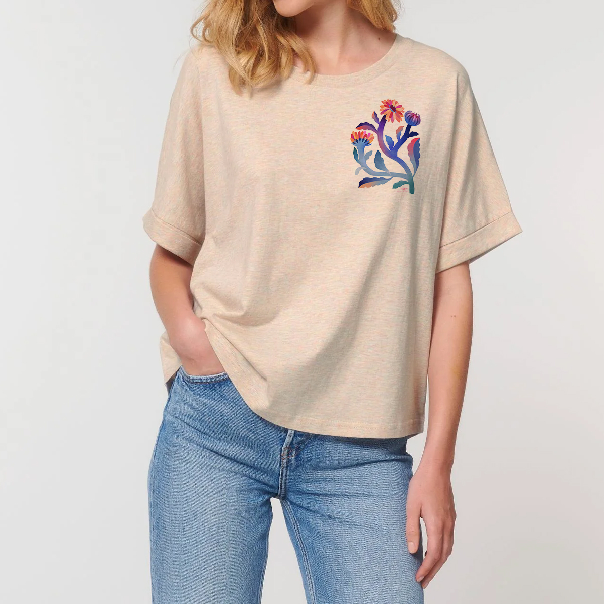 Magifešn Kimono bio tričko Měsíček oversized