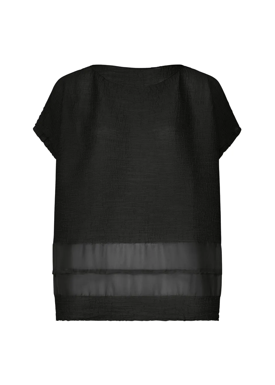 Issey Miyake Sheer Crepe top černá poloprůhledný krep