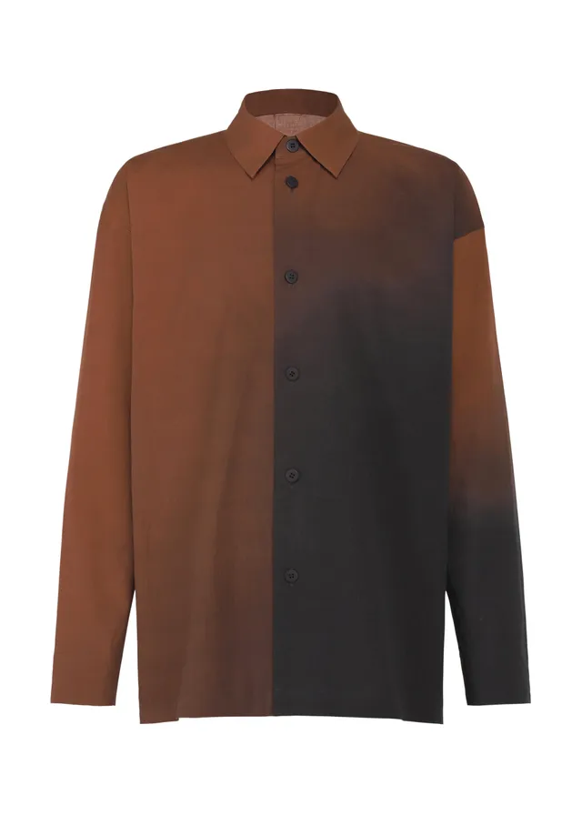 Issey Miyake DAWN SHIRT košile hnědá s potiskem