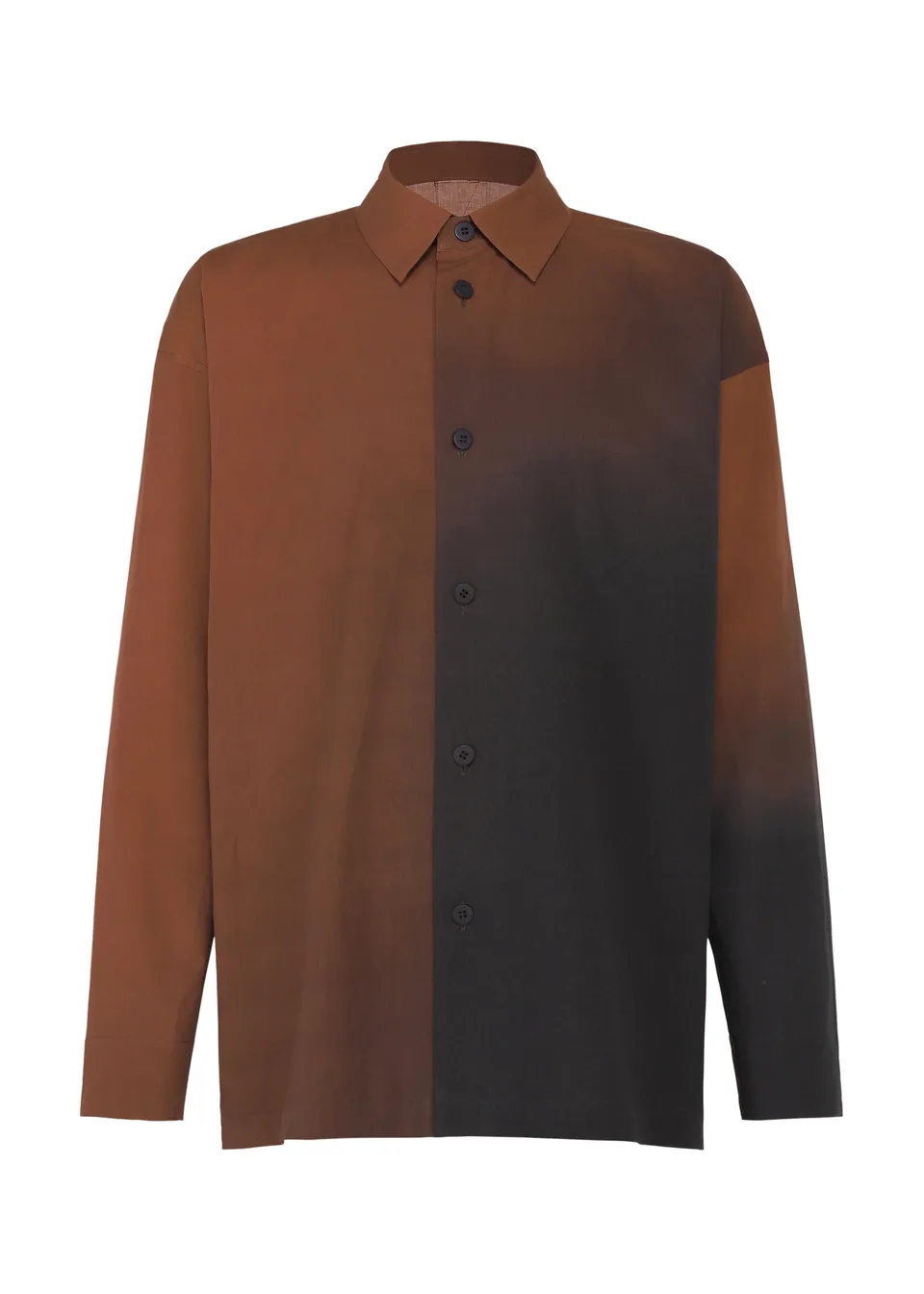 Issey Miyake DAWN SHIRT košile hnědá s potiskem