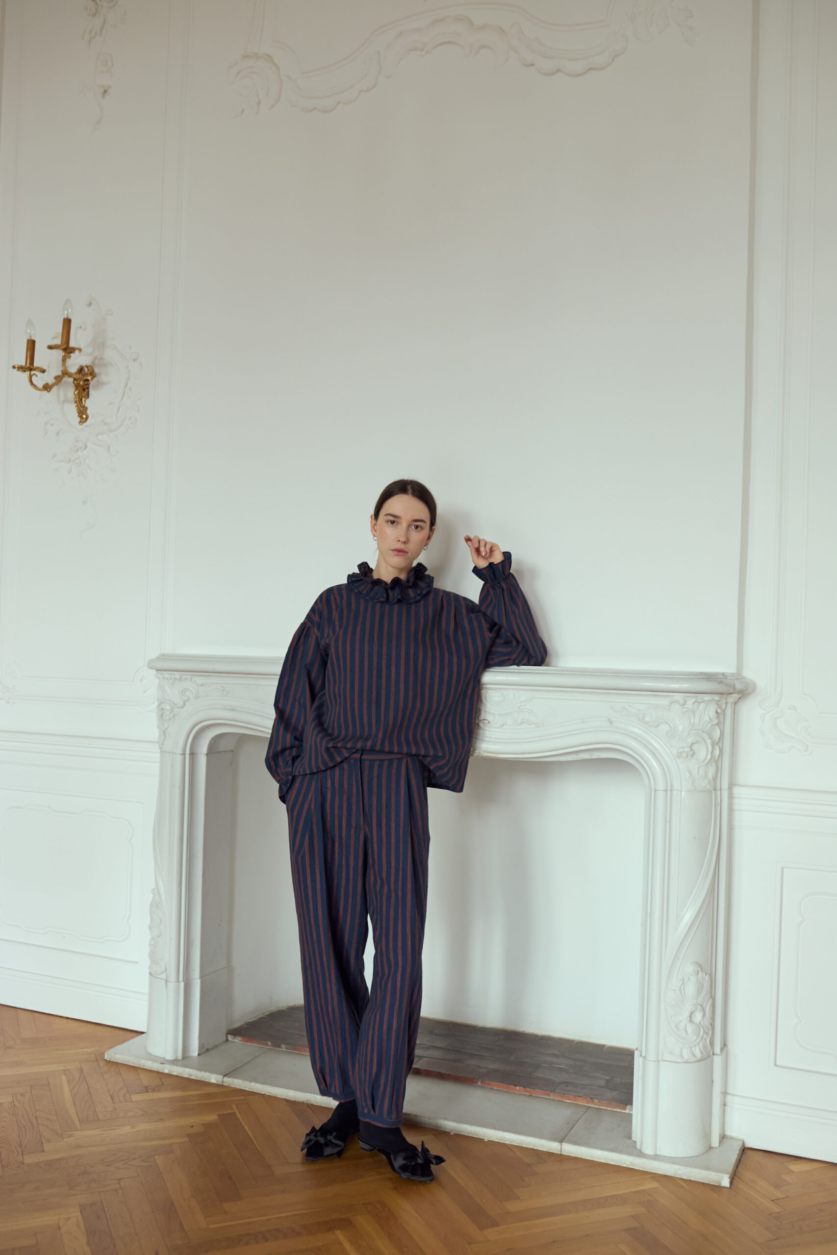 AURELIA & ZWEI FRAUEN Tessa Vintage kalhoty proužek