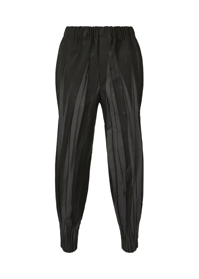 Issey Miyake EDGE strukturované kalhoty černé vel. 2