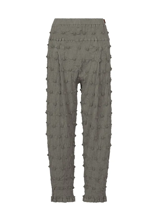 Issey Miyake Kyo Chijimi Square Emb kalhoty Middle Gray vyšívka