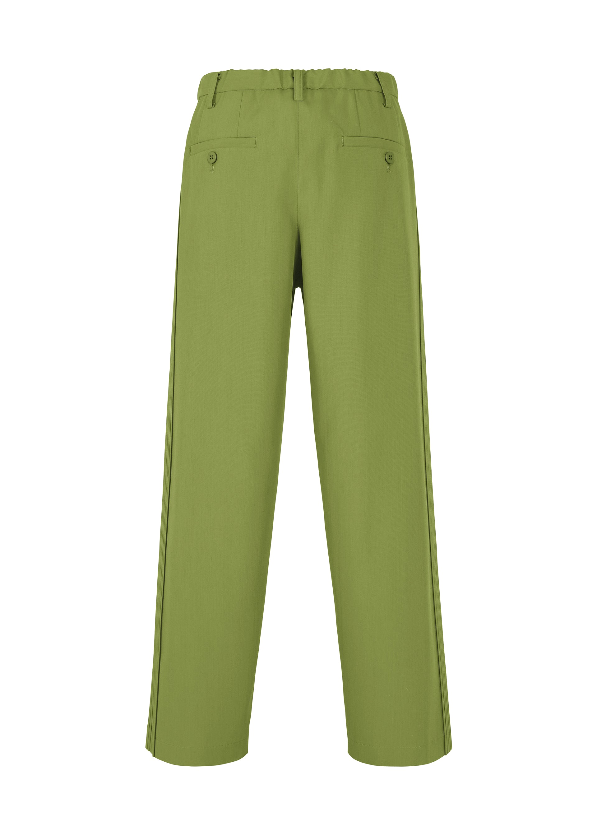 Issey Miyake Air Pleats kalhoty khaki odlehčené