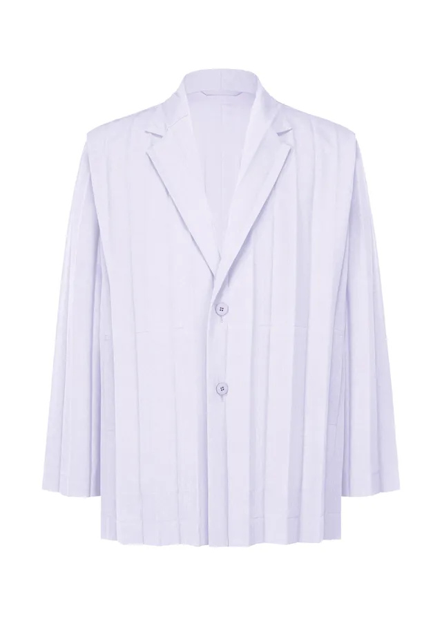 Issey Miyake Edge Ensemble sako White Blue plisované
