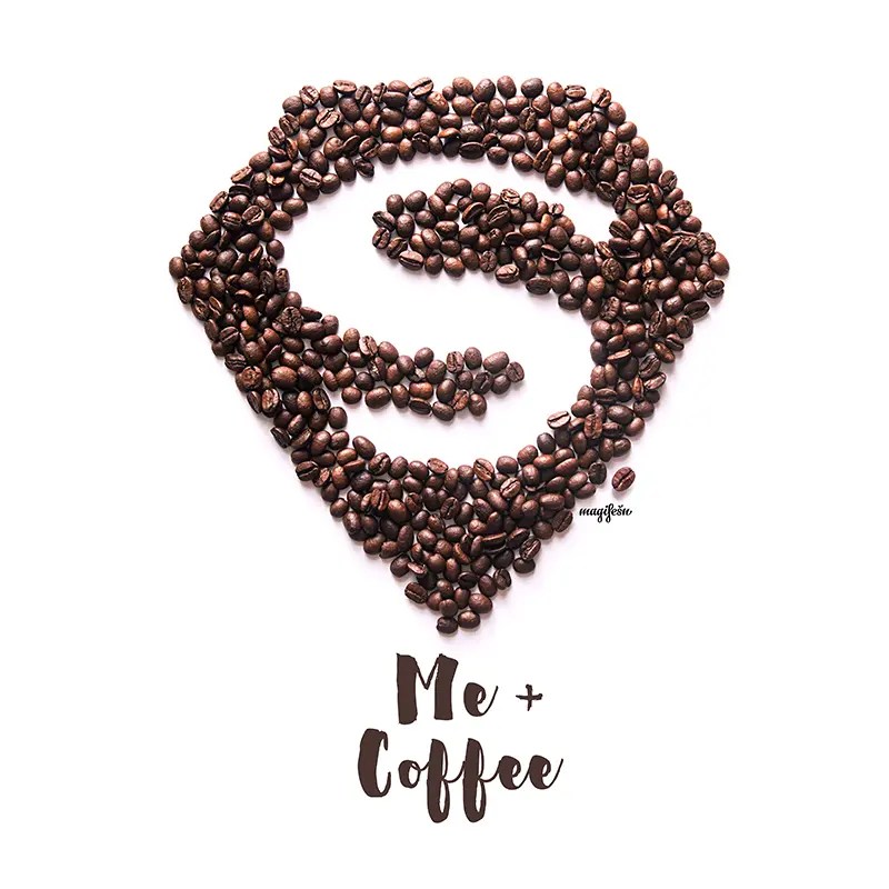 Magifešn XY Coffeelover tričko Superman Me+Coffee biobavlna