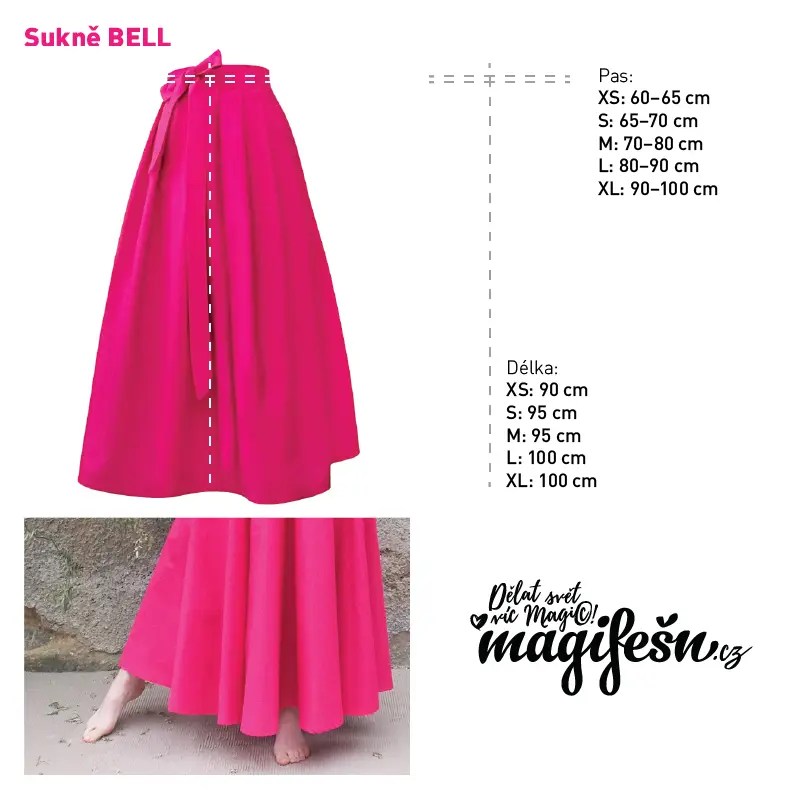 Magifešn Bell zavinovací sukně magenta