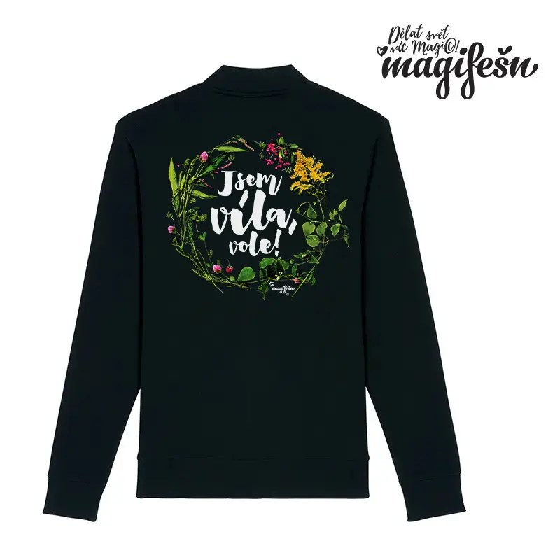 Magifešn BIO Bomber XX mikina Jsem víla, vole! Luční Night biobavlna